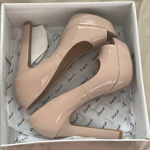 Nude Open toe Heels
